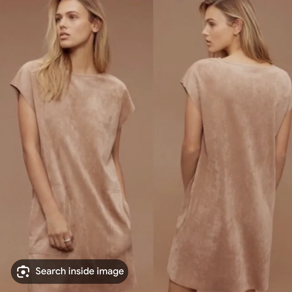 Aritzia Nori Wilfred Free faux suede shift minidress